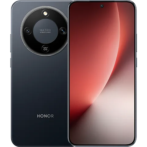 HONOR Magic8 Lite in Midnight Black, front and rear views.
